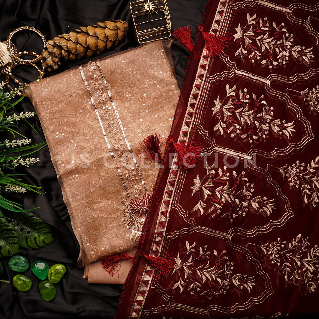 Luxurious Lawn Embroidered Fancy Dress Un-stitched-UN2394a