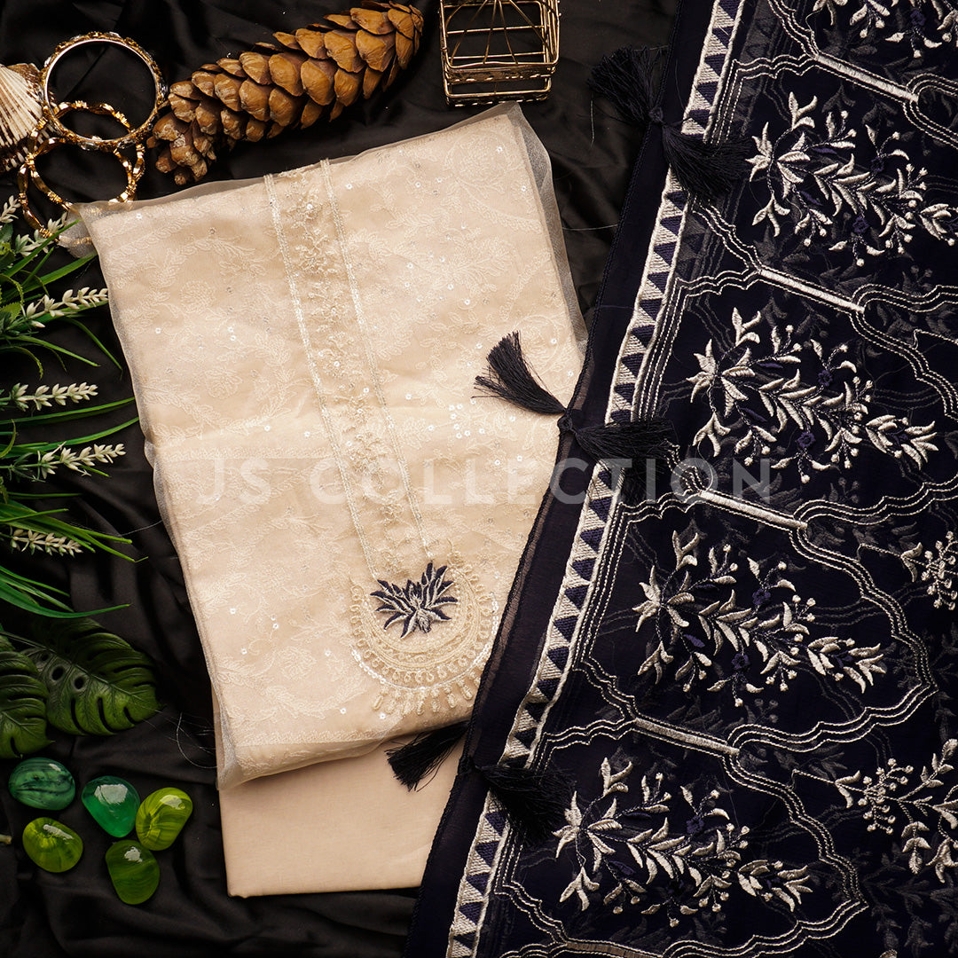 Luxurious Lawn Embroidered Fancy Dress Un-stitched-UN2394c
