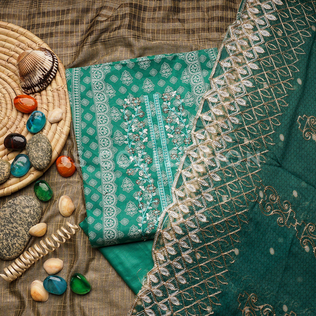 3 Pc Lawn Embroidered Chiffon Dupatta Cutwork Un-stitched-UN2340