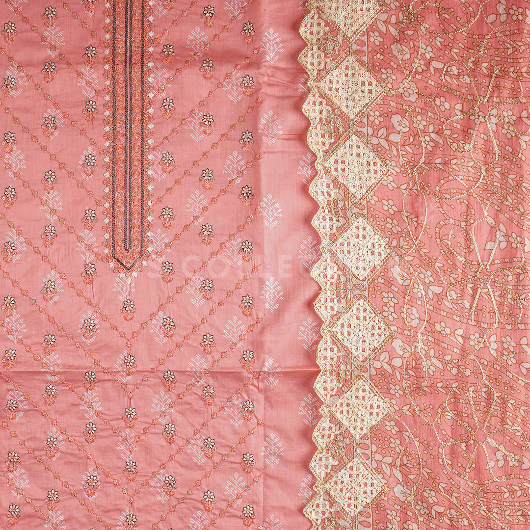 3 Pc Lawn Embroidered Chiffon Dupatta Cutwork Un-stitched-UN2397a