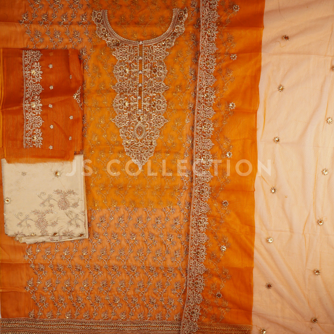 Luxurious Masoori Embroidered Fancy Dress Un-stitched-UN2390c