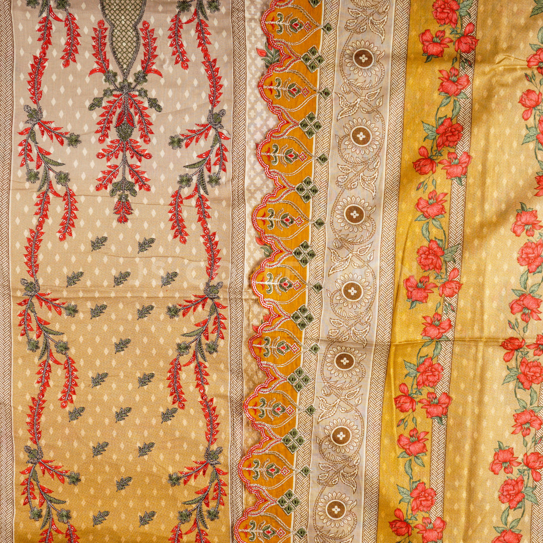 3 Pc Lawn Embroidered Lawn Dupatta Cutwork Un-stitched-UN2406