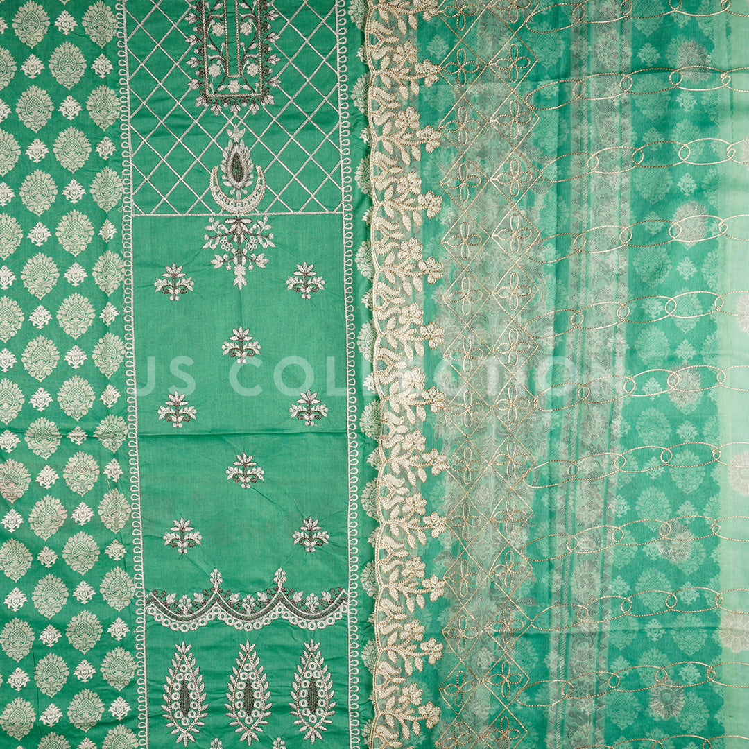 3 Pc Lawn Embroidered Chiffon Dupatta Cutwork Un-stitched-UN2387b