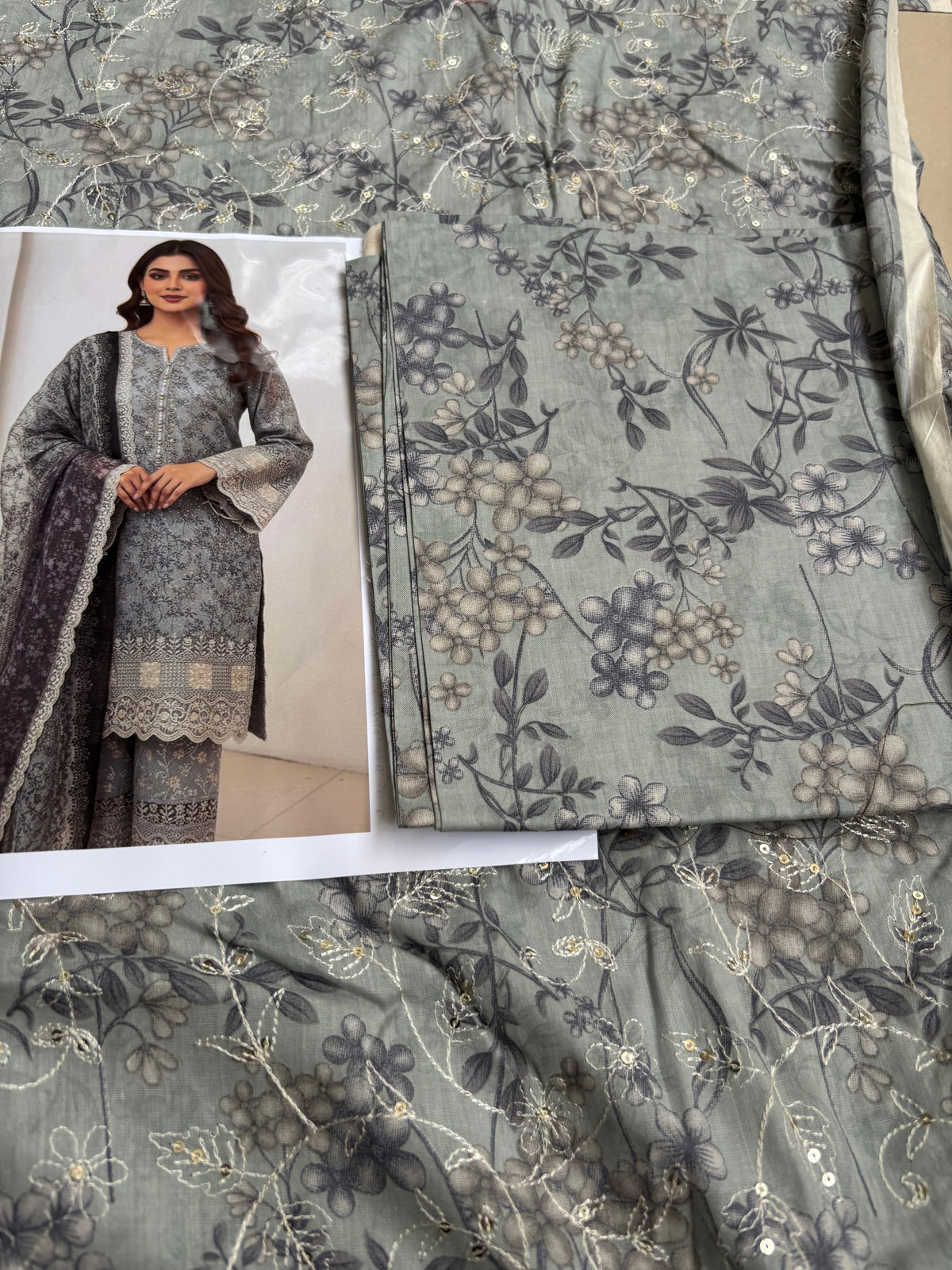 Fatima Zehra with Chiffon dupatta Daman Chikankari Un-stitched-UN2768
