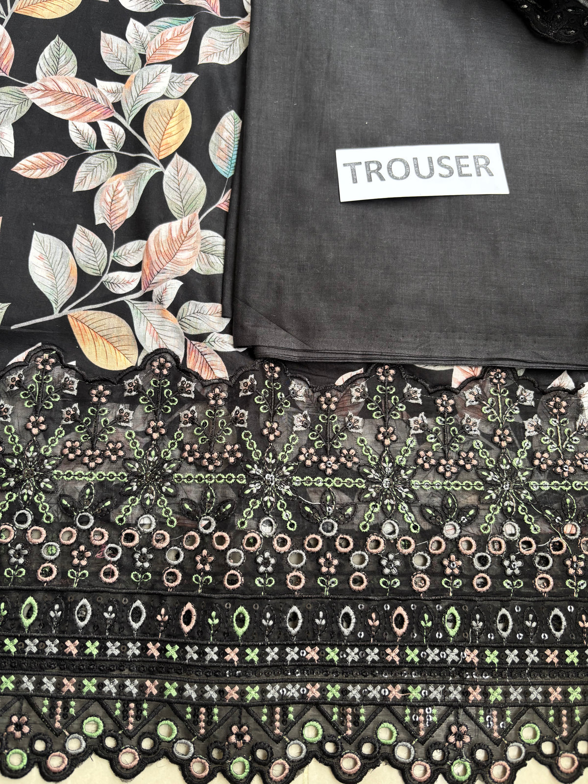 Black Premium Cotton Bamber Chiffon Dupatta Un-stitched-UN2782