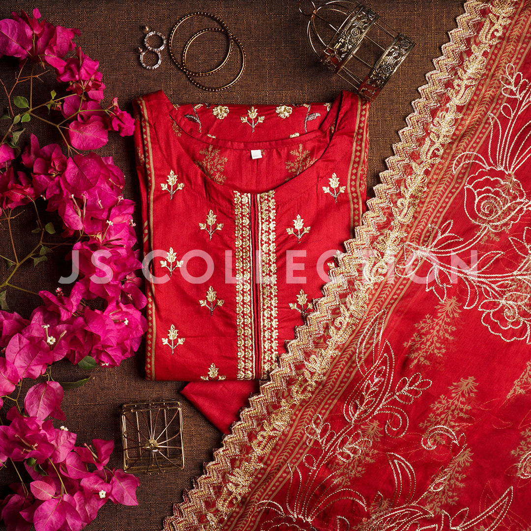 3 Pc Lawn Embroidered Chiffon Dupatta Cutwork Un-stitched-UN2383