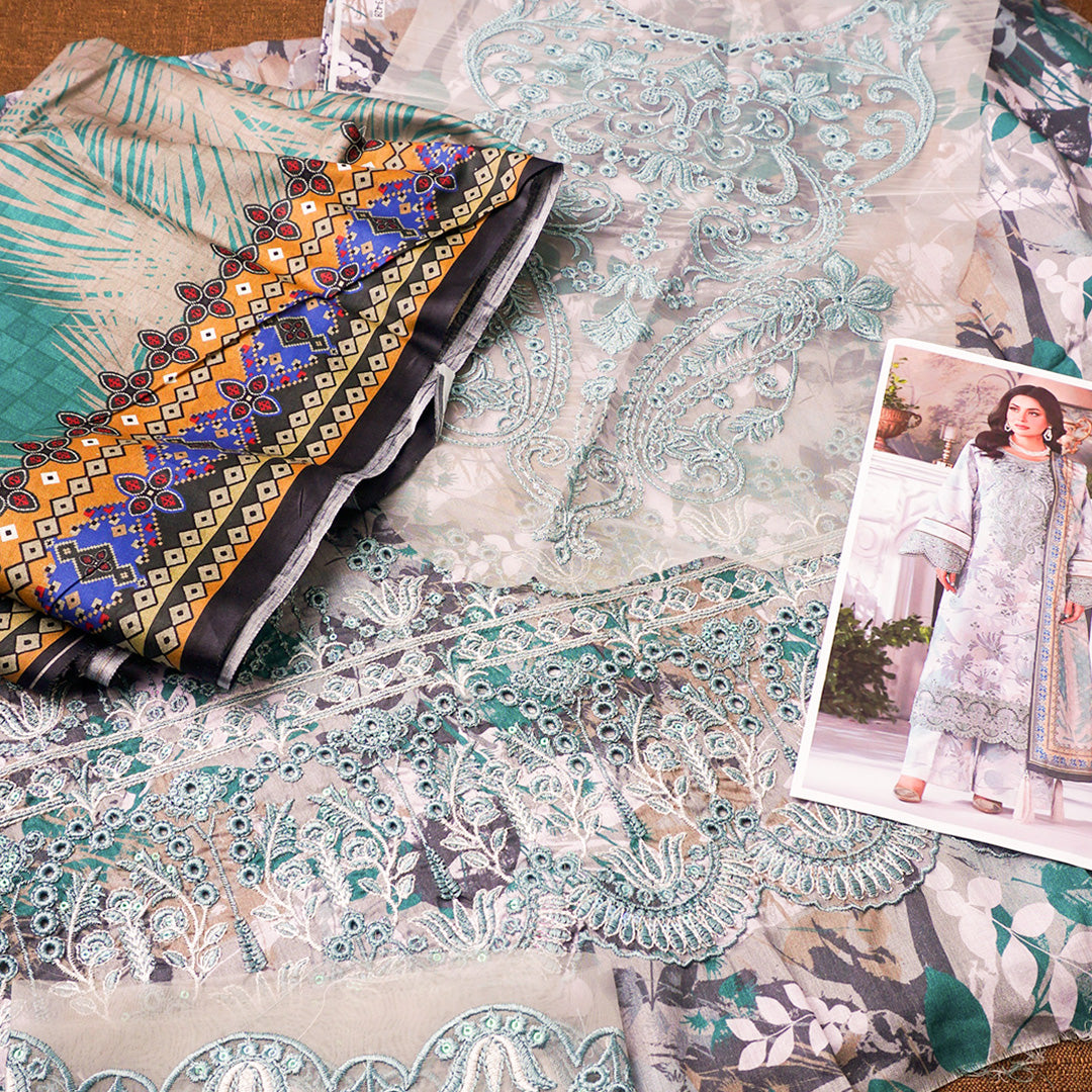 3 Pc Lawn Chikankari with Lawn Dupatta Un-stitched-UN2712