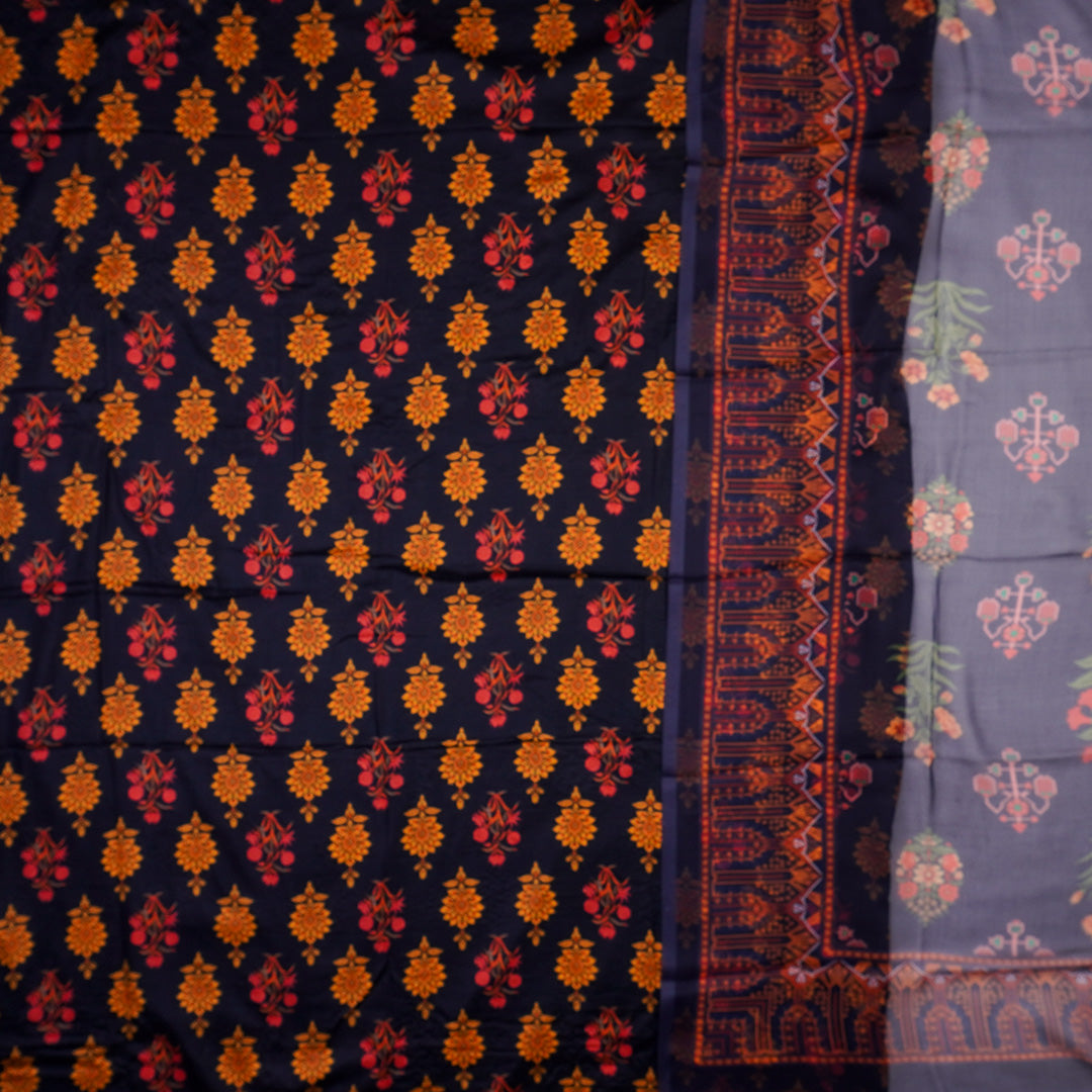 3 Pc Lawn with Patches & Chiffon Dupatta Un-stitched-UN2656