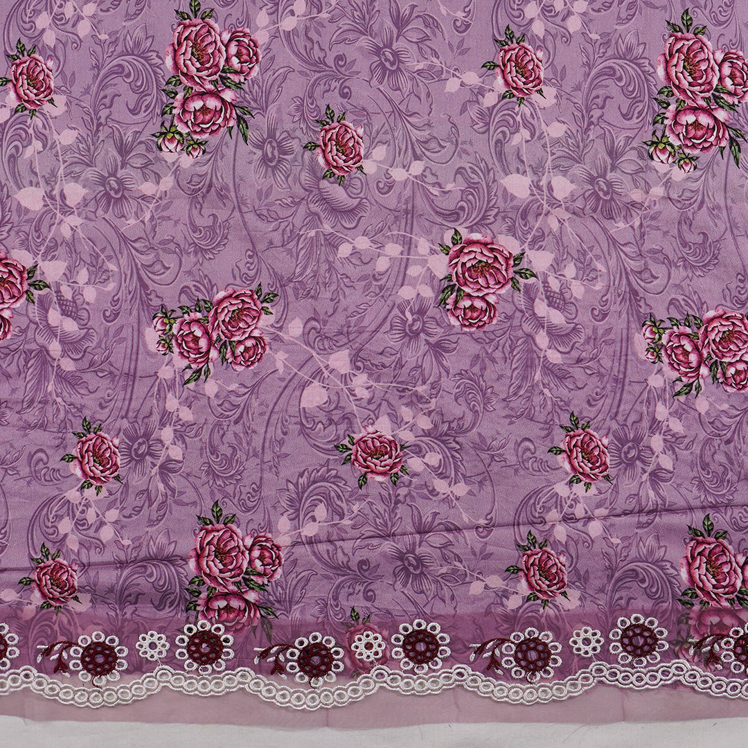 3 Pc Cotton Chikankari with Chiffon Dupatta Un-stitched-UN2691
