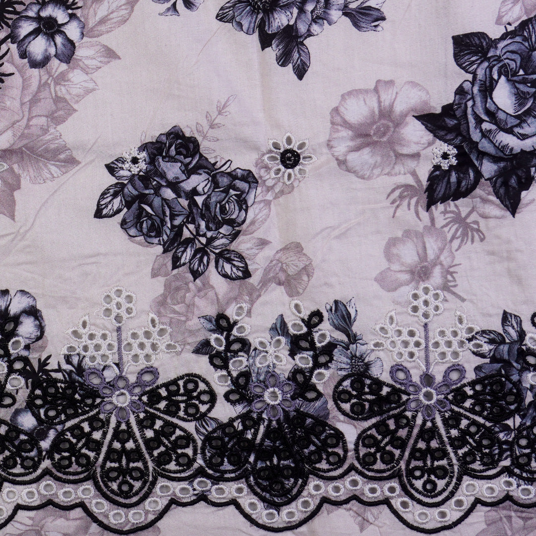 3 Pc Cotton Chikankari with Chiffon Dupatta Un-stitched-UN2692