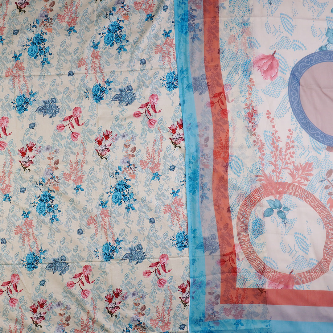 3 Pc Cotton Chikankari with Chiffon Dupatta Un-stitched-UN2695