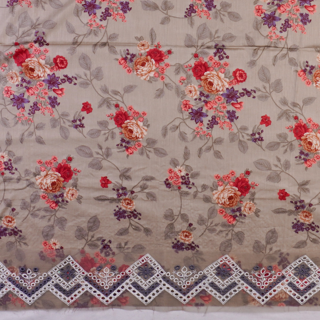 3 Pc Lawn Chikankari with Chiffon Embroidered Dupatta Un-stitched-UN2702