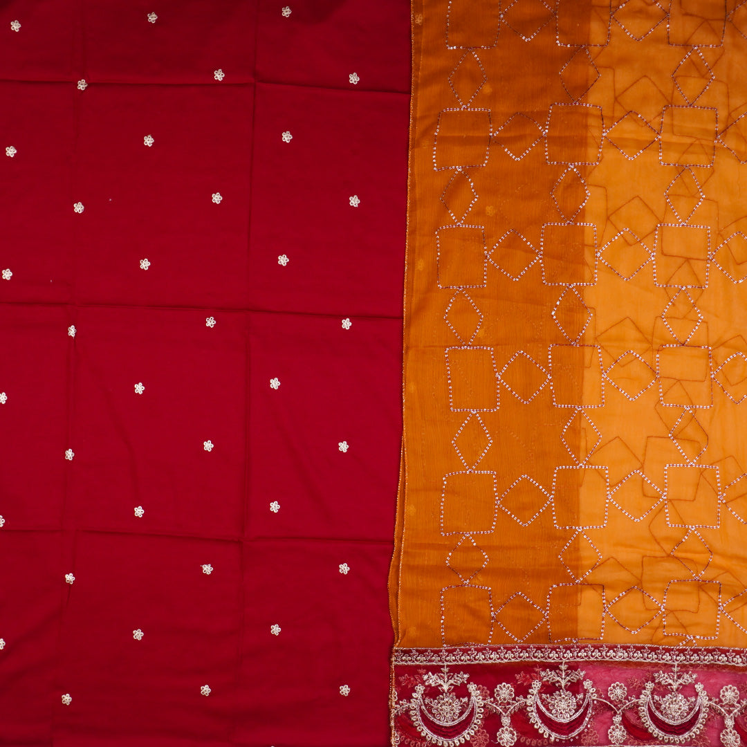 3 Pc Cotton Fancy Embroidered Dress Un-stitched-UN2642