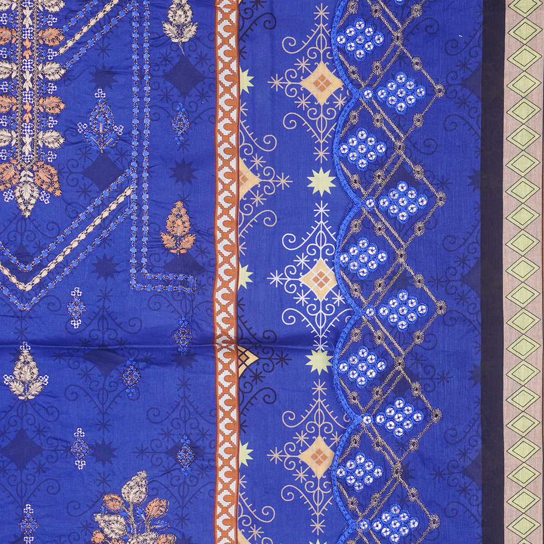 3 Pc Digital Printed Lawn Embroidered Lawn Dupatta Cutwork Un-stitched-UN2582