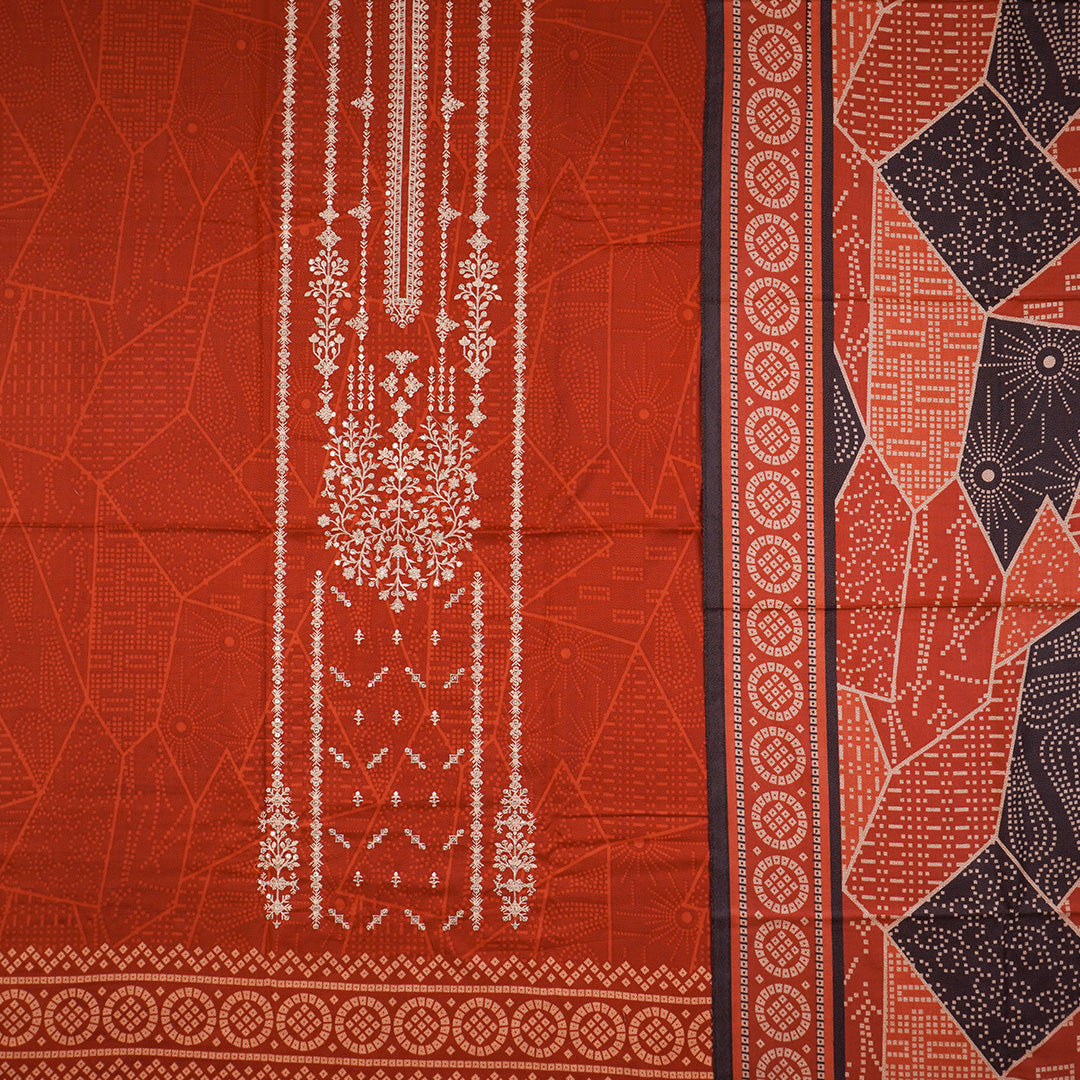 3 Pc Dhanak Embroidered Un-stitched-UN2424