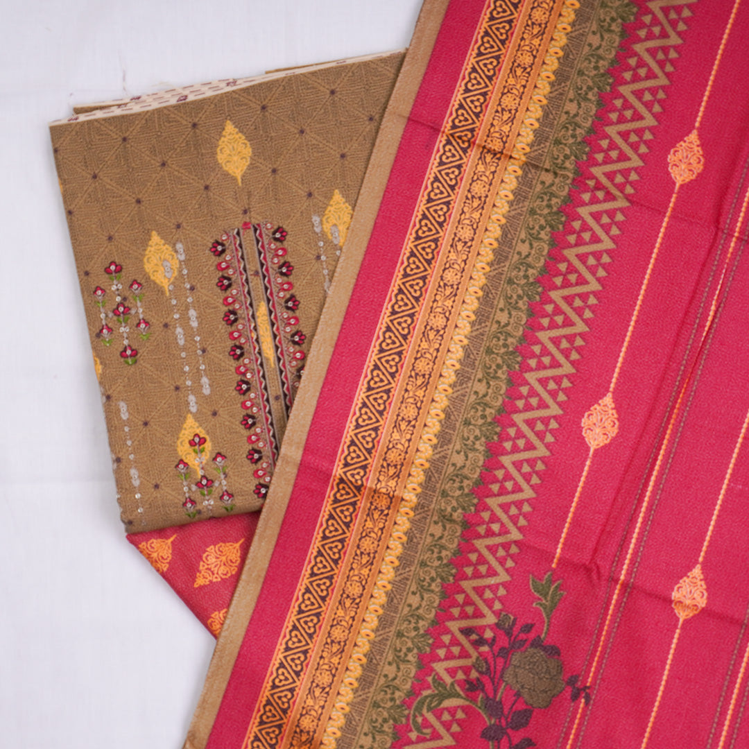 3 Pc Dhanak Embroidered Un-stitched-UN2430