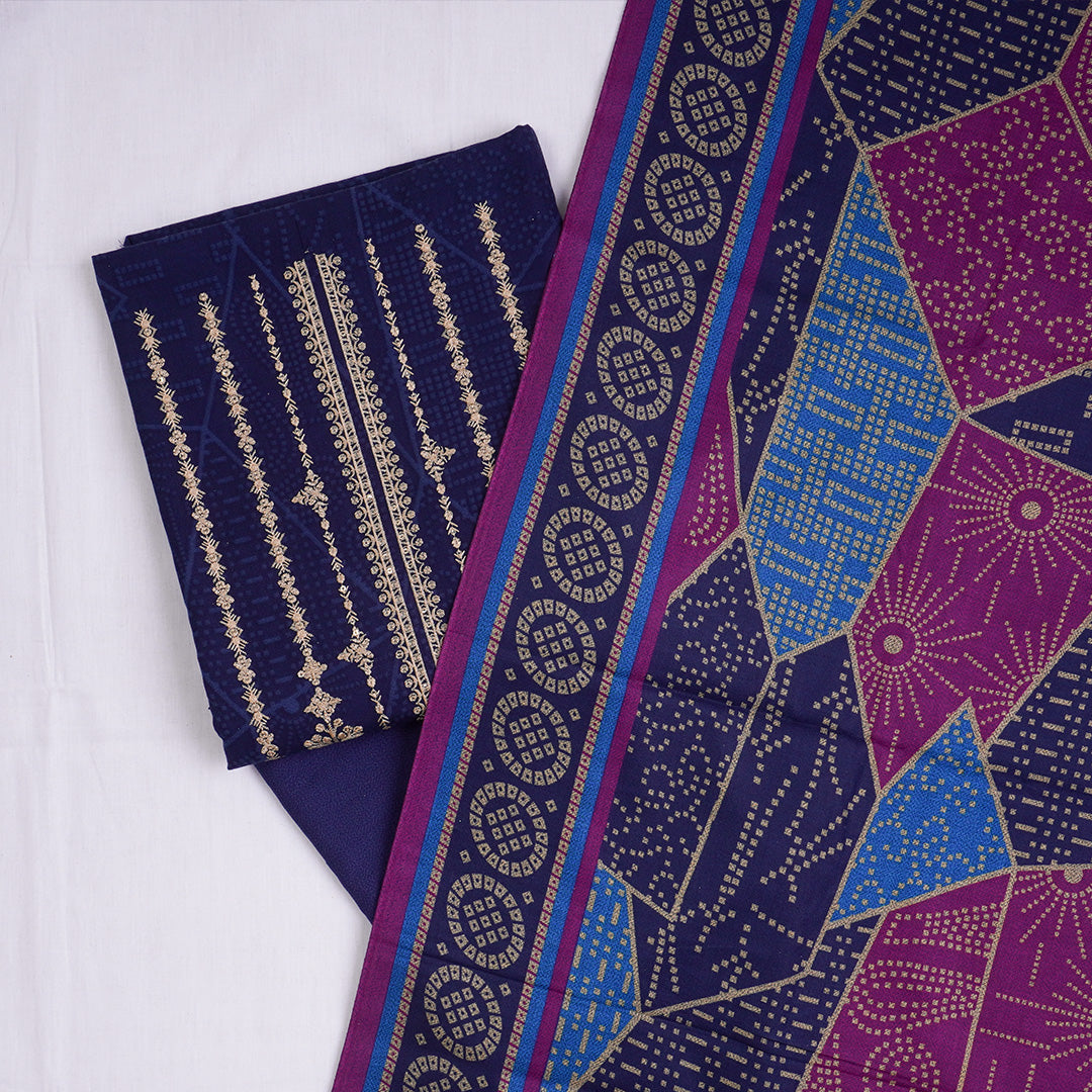 3 Pc Dhanak Embroidered Un-stitched-UN2428