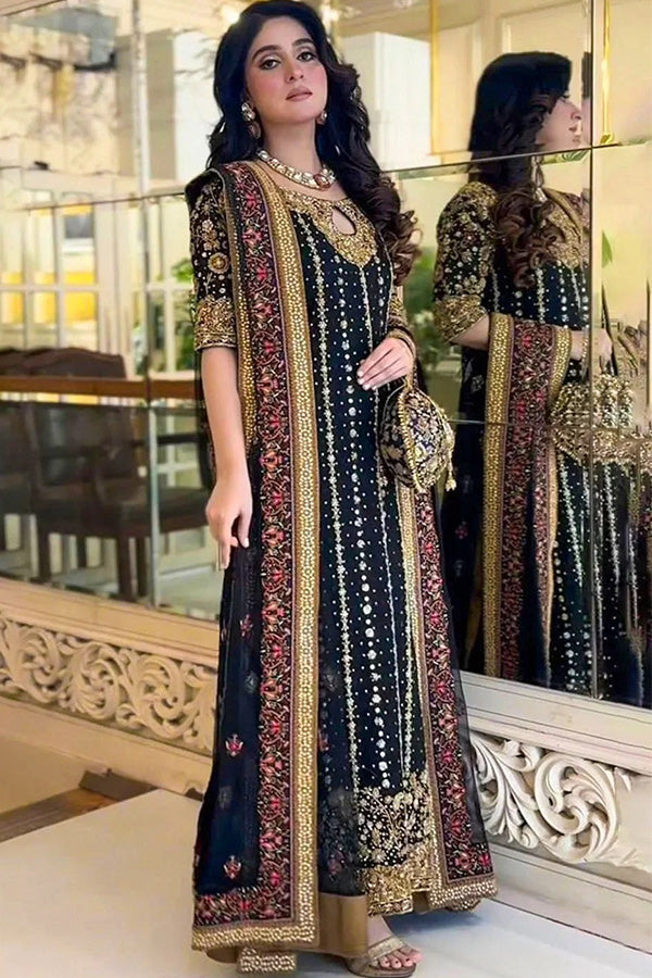 Haris Shakeel Luxury Hand Embellished 3 pc Dress Un-stitched-UN2741