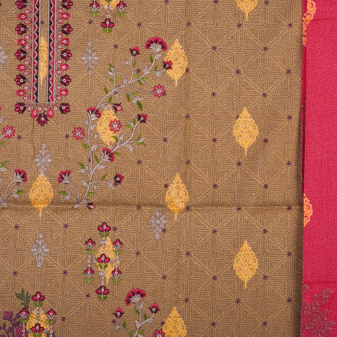 3 Pc Dhanak Embroidered Un-stitched-UN2430