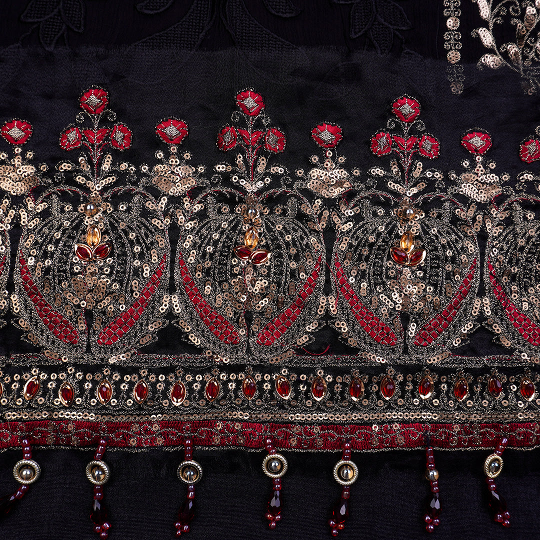 Chiffon Embroidered Fancy 3 Pc Dress Un-stitched-UN2408