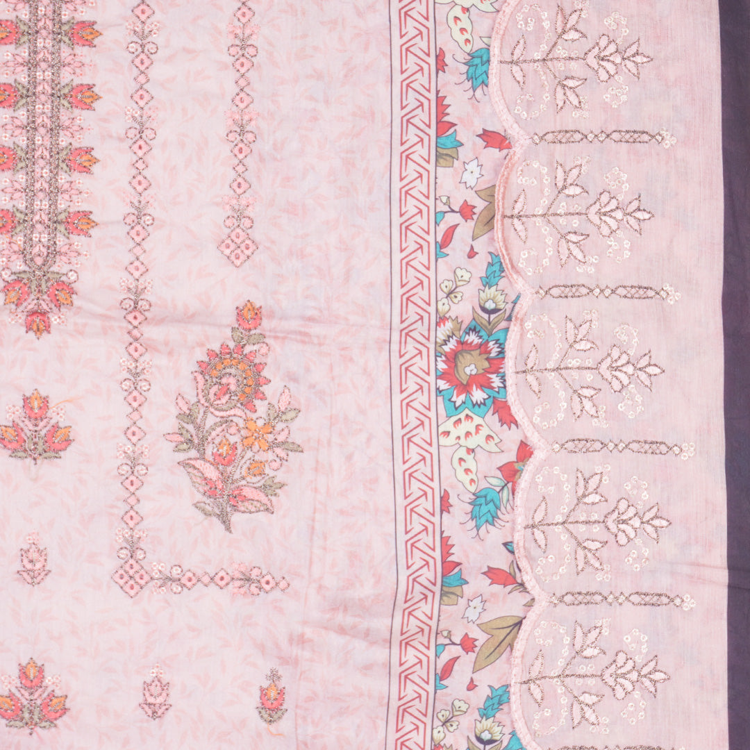 3 Pc Digital Printed Lawn Embroidered Lawn Dupatta Cutwork Un-stitched-UN2590