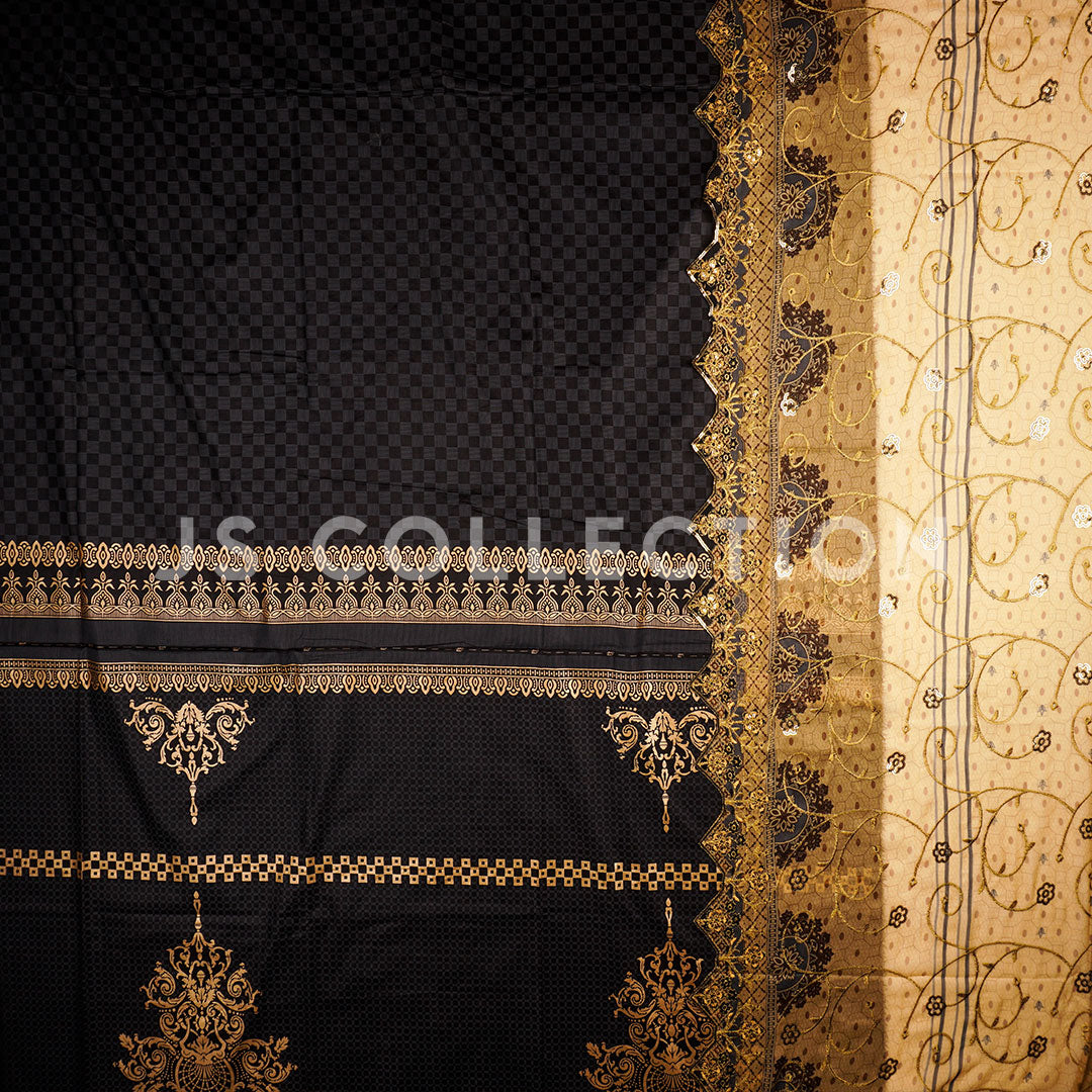 3 Pc Lawn Embroidered Chiffon Dupatta Cutwork Un-stitched-UN2297