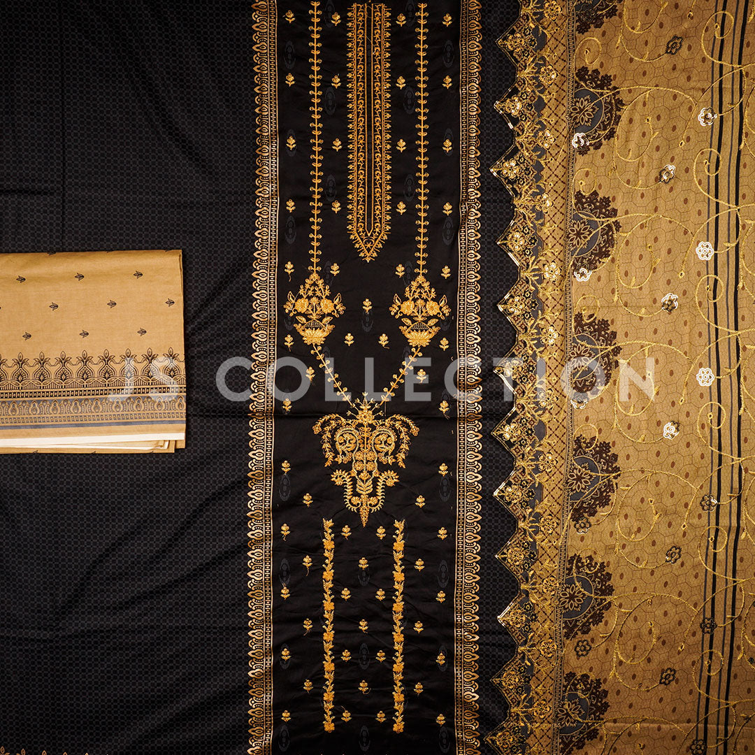 3 Pc Lawn Embroidered Chiffon Dupatta Cutwork Un-stitched-UN2297