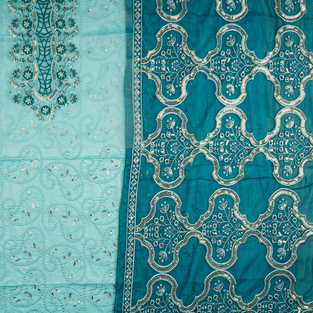 3 Pc Cotton Fancy Embroidered Dress Un-stitched-UN2327