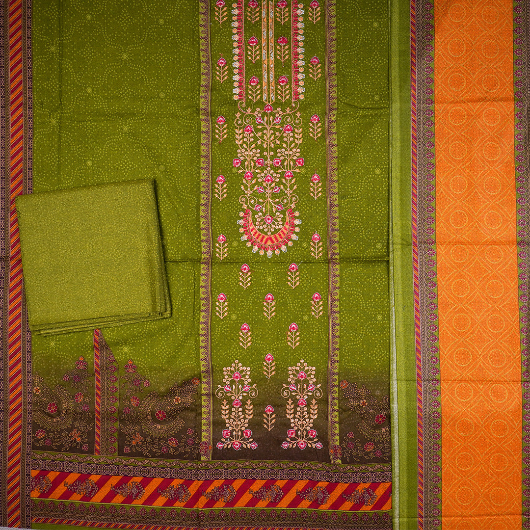 3 Pc Dhanak Embroidered Un-stitched-UN2426
