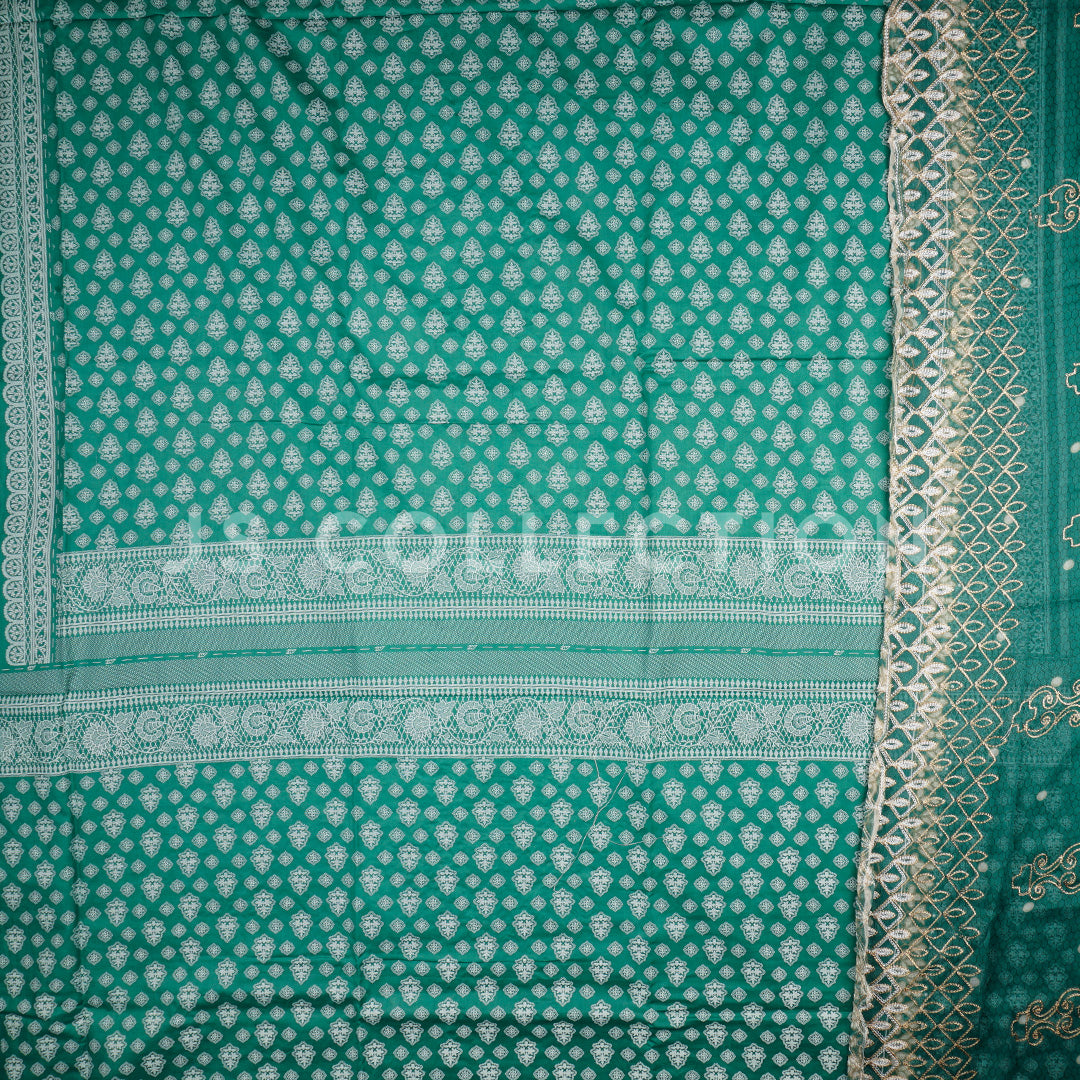 3 Pc Lawn Embroidered Chiffon Dupatta Cutwork Un-stitched-UN2340