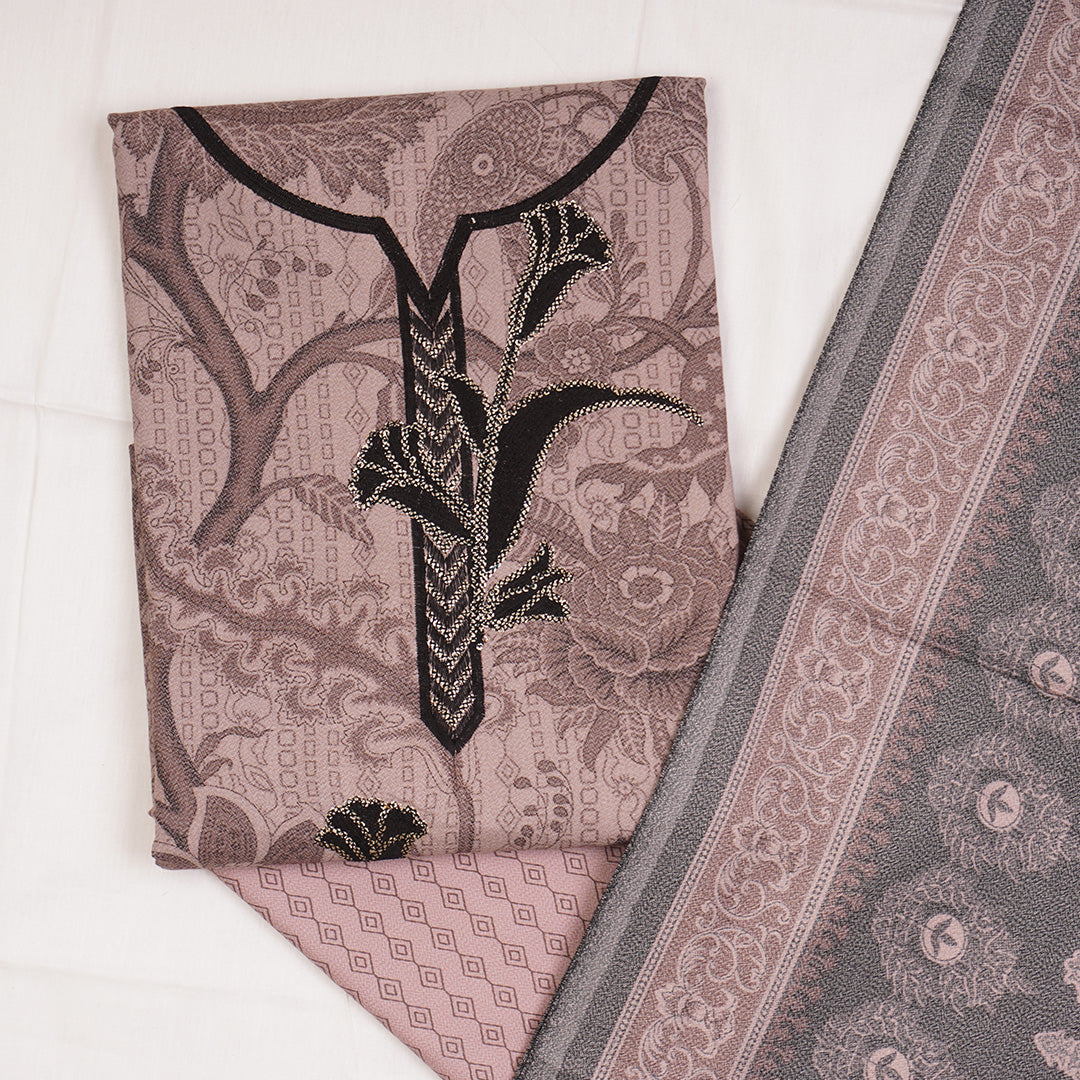 3 Pc Dhanak Embroidered Un-stitched-UN2422