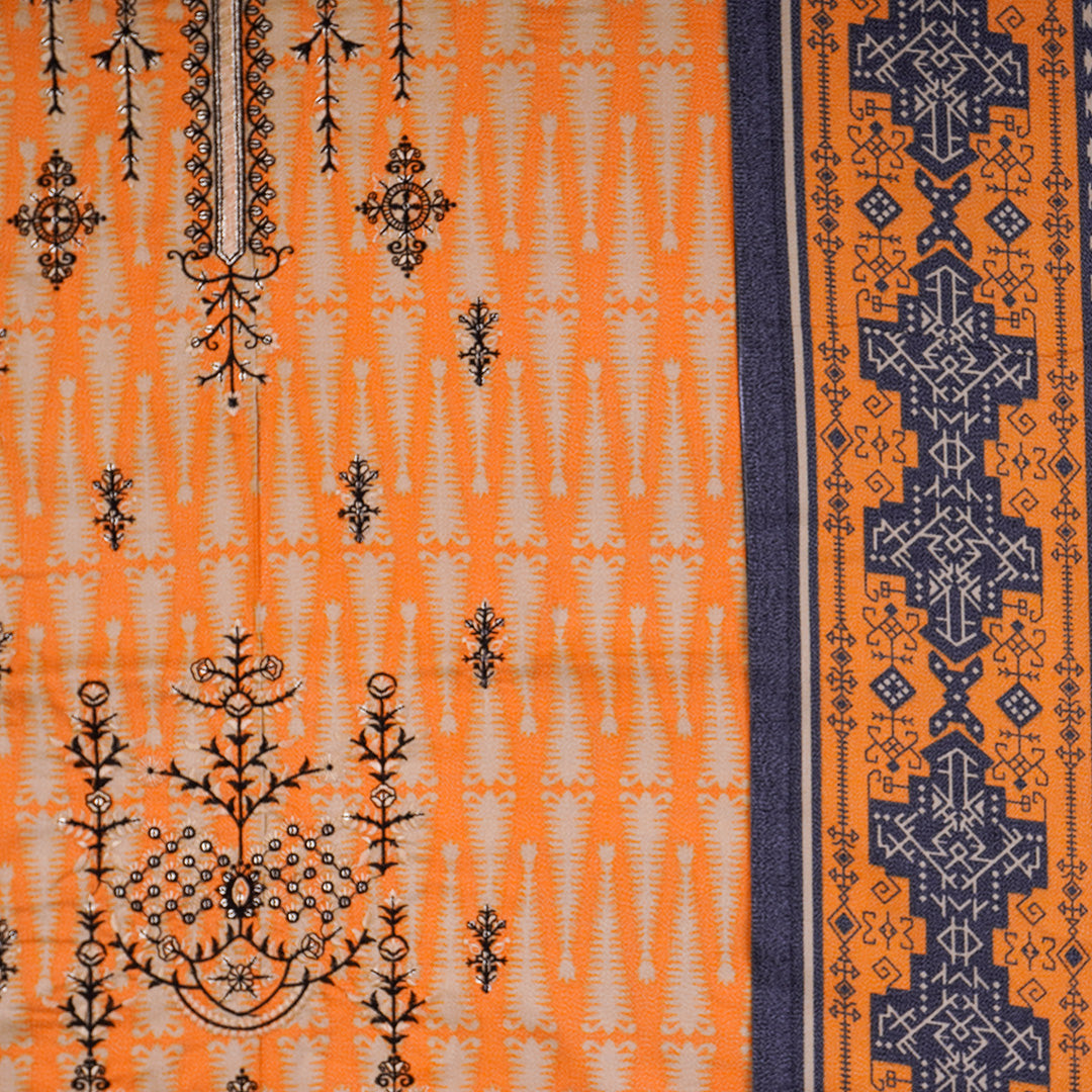 3 Pc Dhanak Embroidered Un-stitched-UN2423