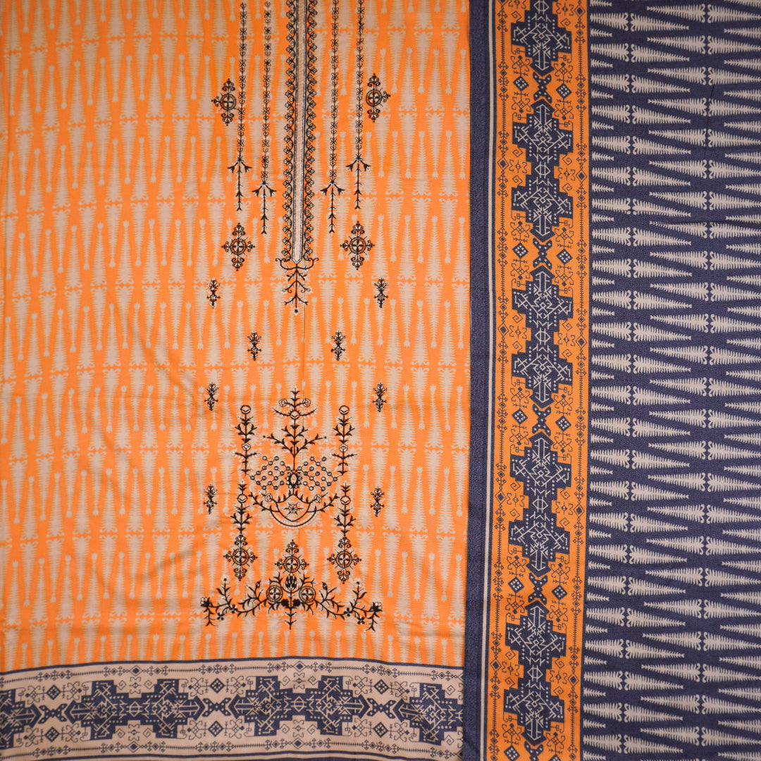 3 Pc Dhanak Embroidered Un-stitched-UN2423