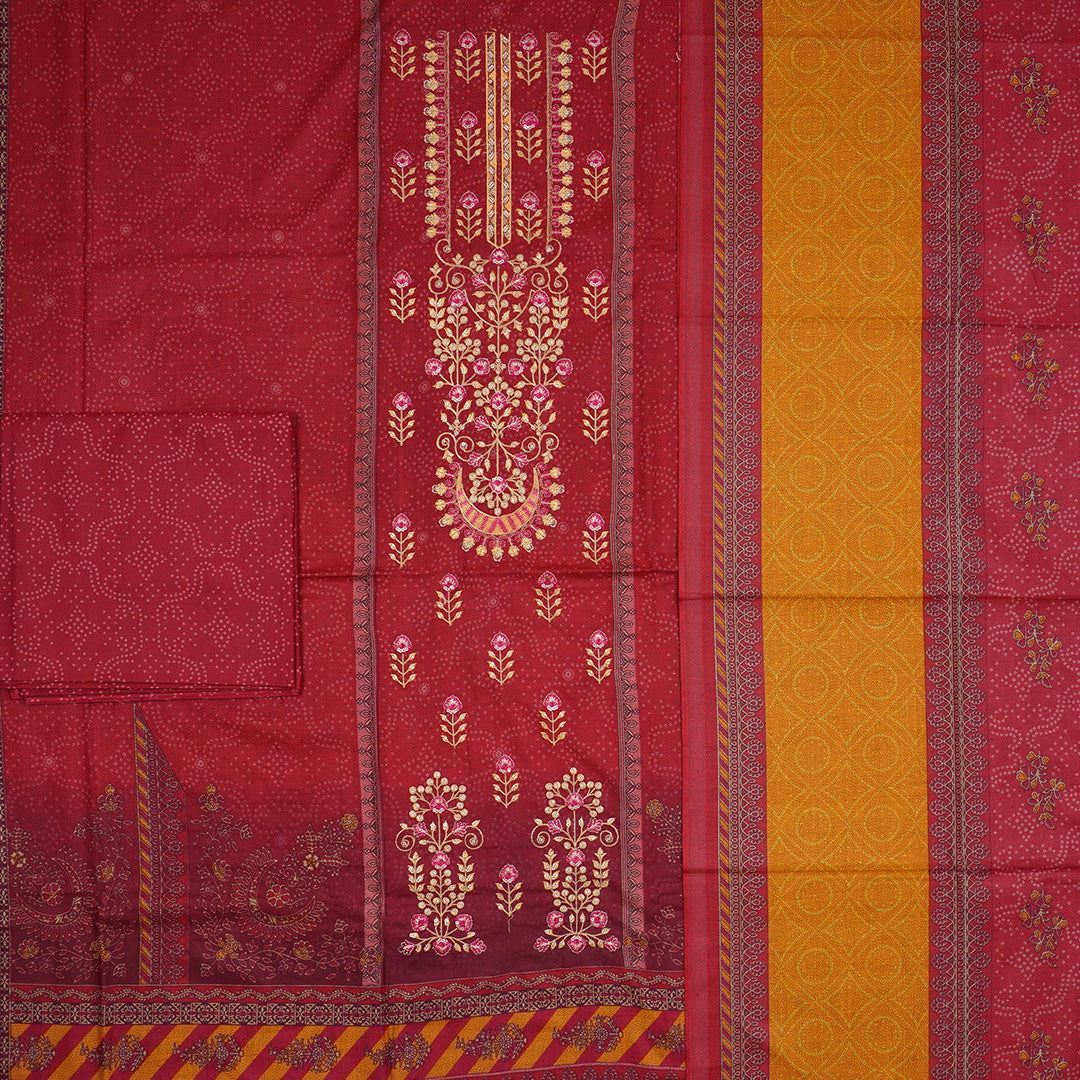 3 Pc Dhanak Embroidered Un-stitched-UN2421