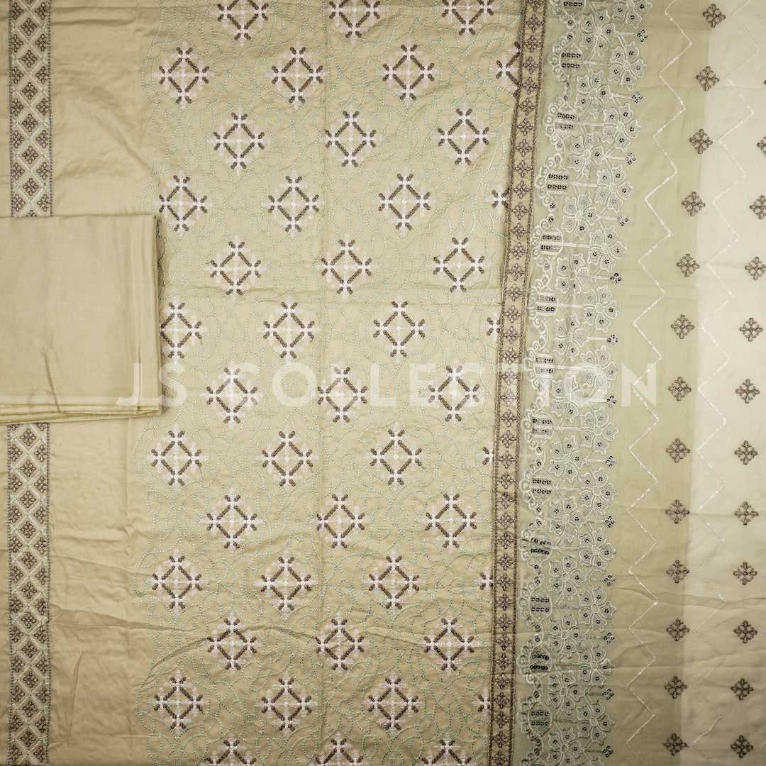 3 Pc Lawn Shiffli Un-stitched-UN2348