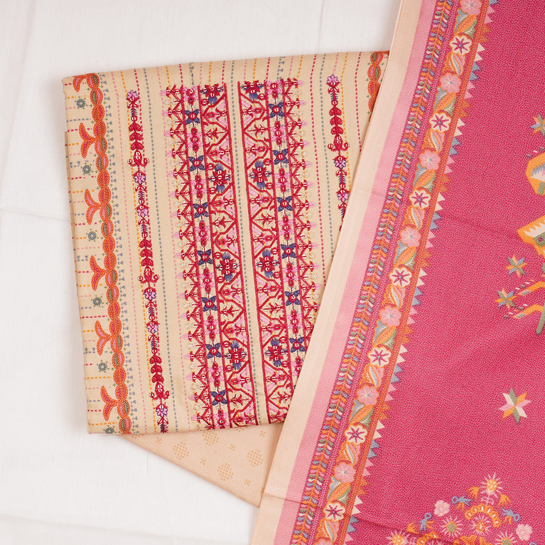 3 Pc Dhanak Embroidered Un-stitched-UN2417