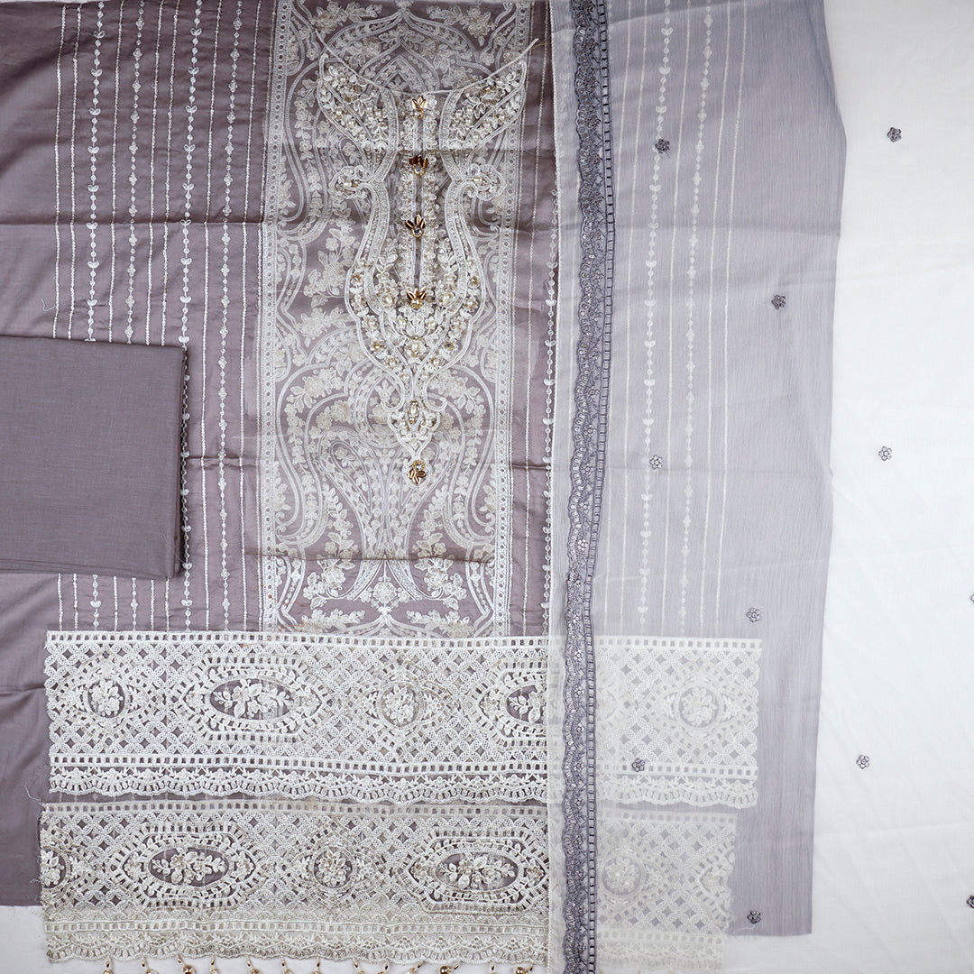 Luxurious Lawn Embroidered Fancy Dress Un-stitched-UN2369
