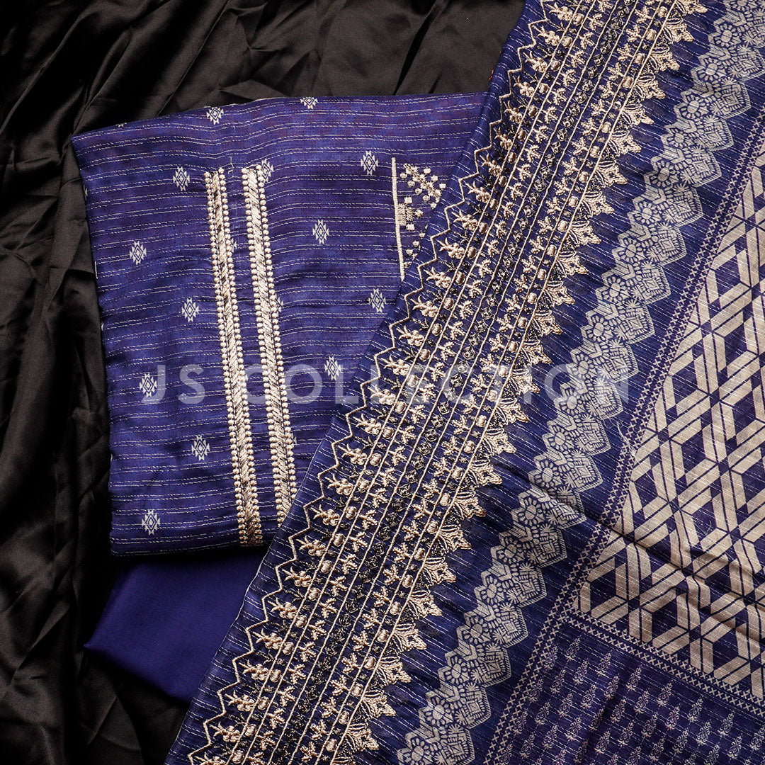 3 Pc Digital Slub Lawn Embroidered Dupatta Un-stitched-UN2158