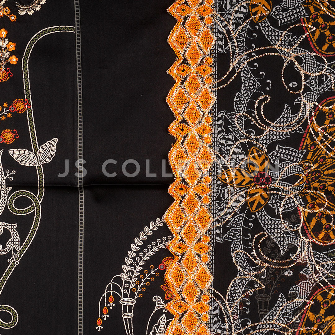 3 Pc Lawn Embroidered Chiffon Dupatta Cutwork Un-stitched-UN2243