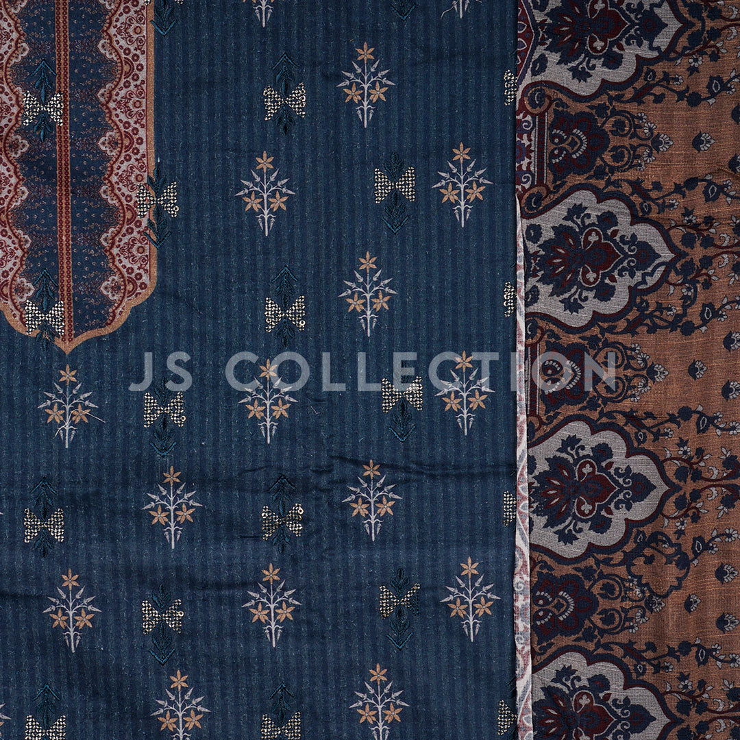 3 Pc Digital Lawn Embroidered with Bamber Chiffon Dupatta Un-stitched-UN2192
