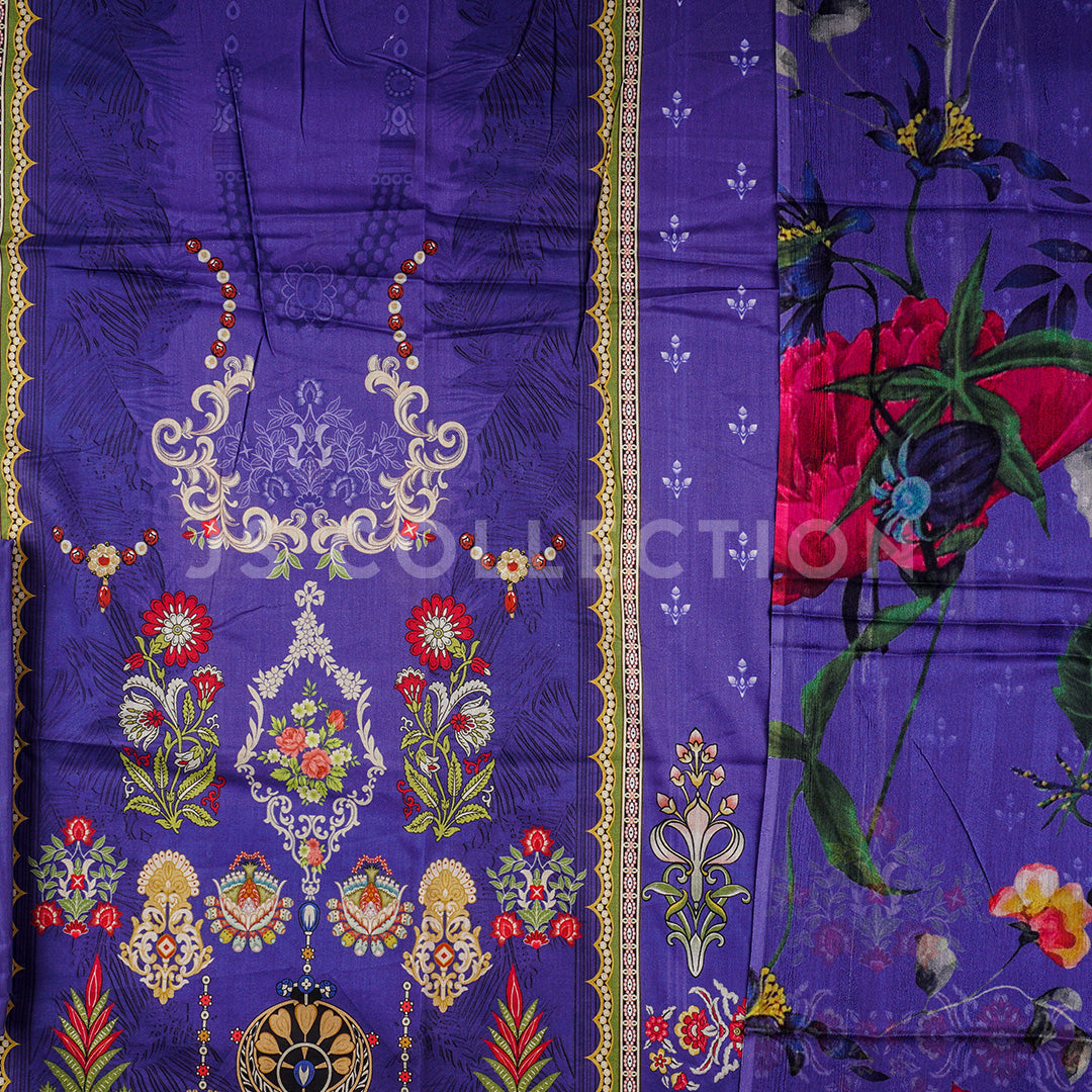 3 Pc Lawn Printed Bamber Chiffon Dupatta Un-stitched-UN2133