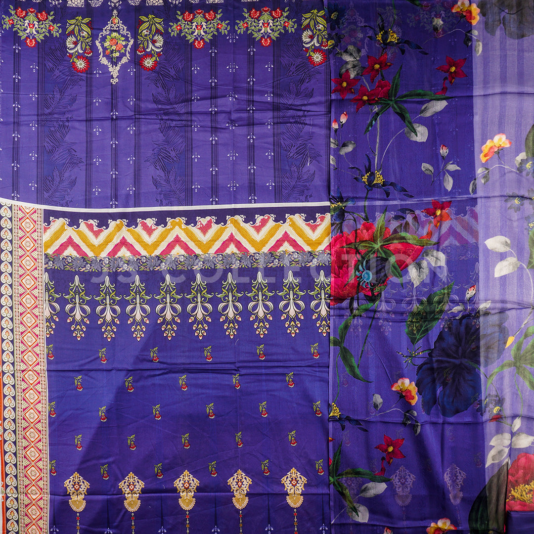 3 Pc Lawn Printed Bamber Chiffon Dupatta Un-stitched-UN2133