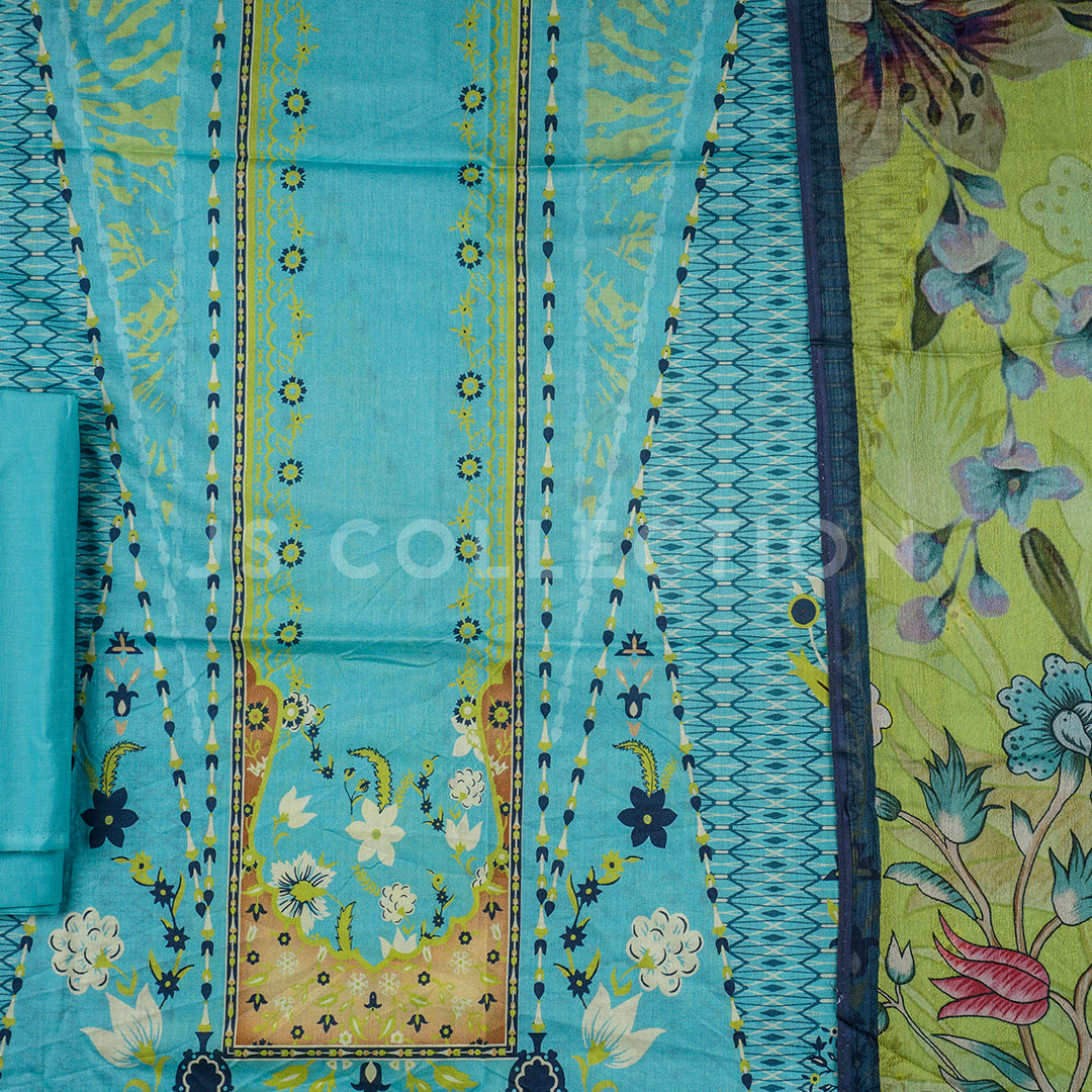 3 Pc Lawn Printed Bamber Chiffon Dupatta Un-stitched-UN2124
