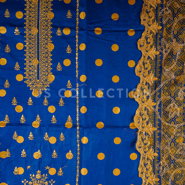 3 Pc Lawn Embroidered Chiffon Dupatta Cutwork Un-stitched-UN2036