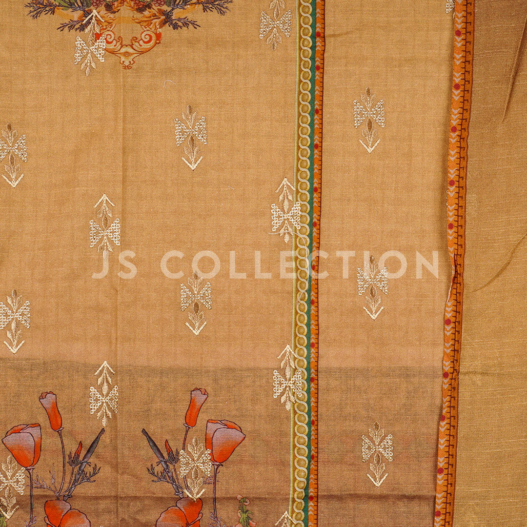 3 Pc Digital Lawn Embroidered with Bamber Chiffon Dupatta Un-stitched-UN2196