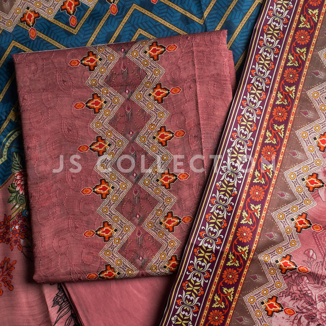 3 Pc Lawn Chikankari Lawn Dupatta Un-stitched-UN2098