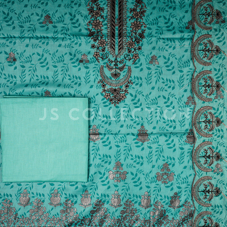 3 Pc Lawn Embroidered Lawn Dupatta Cutwork Un-stitched-UN2075