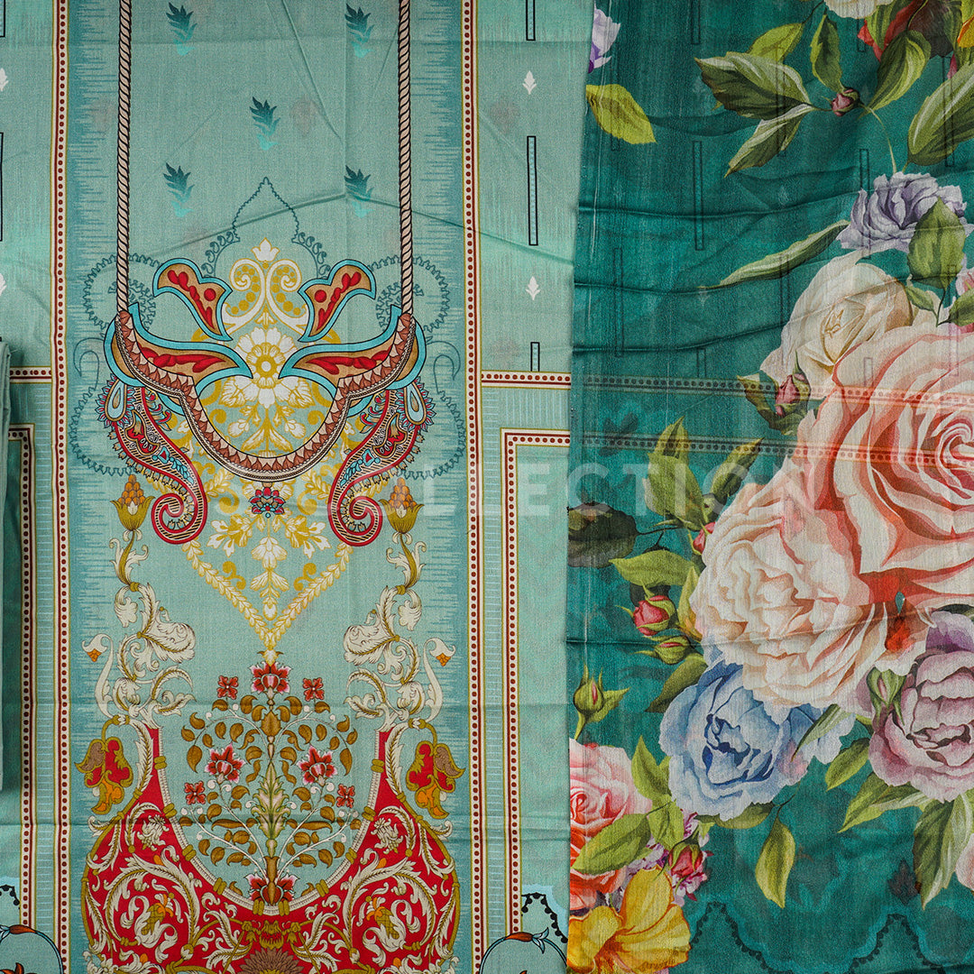 3 Pc Lawn Printed Bamber Chiffon Dupatta Un-stitched-UN2125