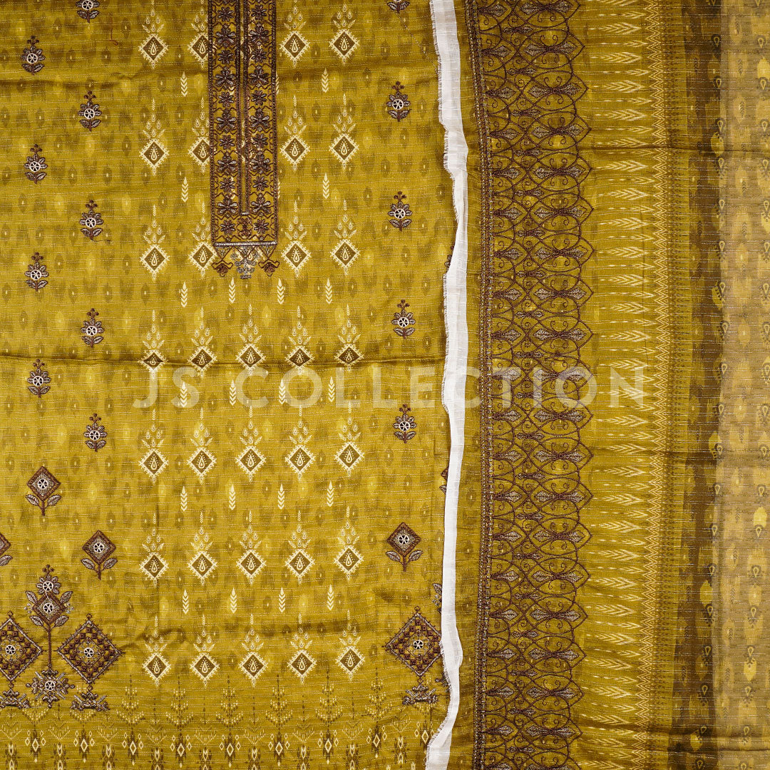 3 Pc Digital Slub Lawn Embroidered Dupatta Un-stitched-UN2169