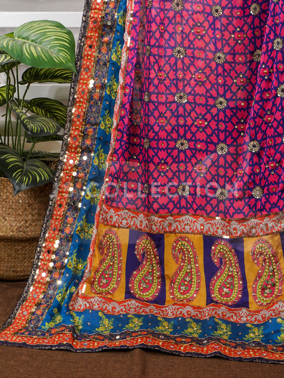 Multi Silk Handwork Dupatta - VS9281